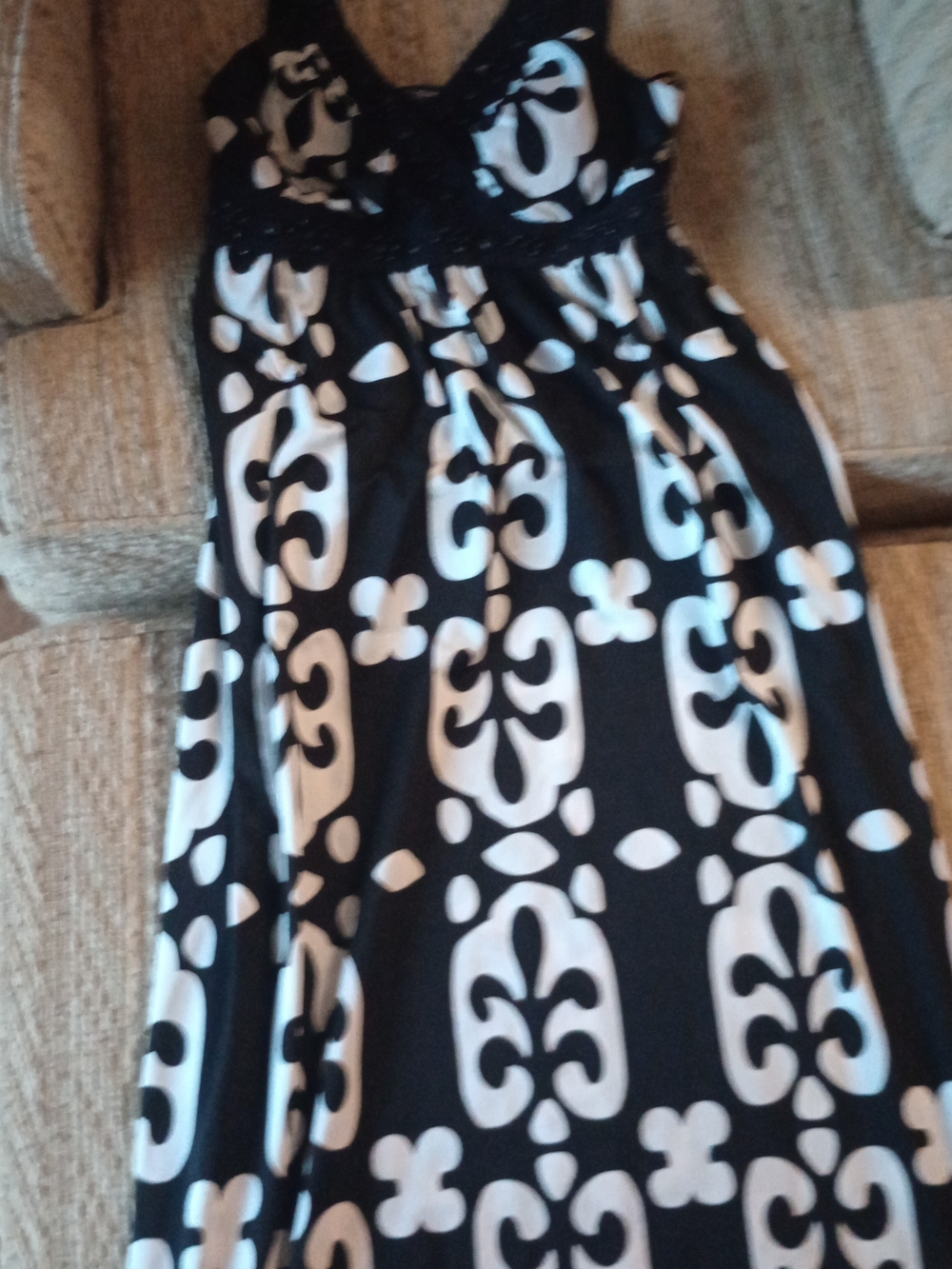 Black & White Patterned Maxi Dress